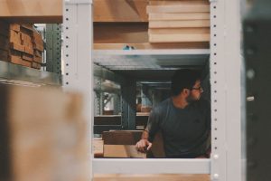 man in warehouse