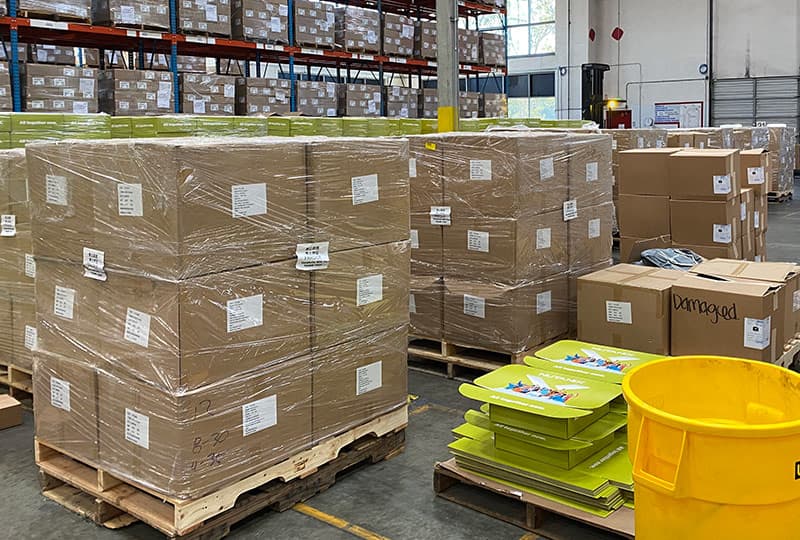 boxes in the DG Fulfillment warehouse
